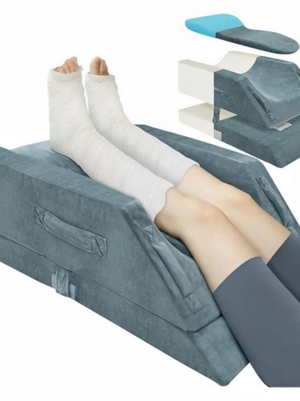 4-Height Adjustable Leg Elevation Pillow Gray GENTLY USED